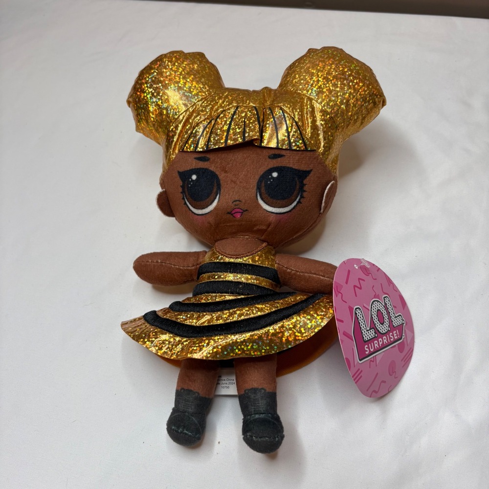 LOL Surprise Queen Bee Plush Doll Gold Glitter Hair MGA Toy Factory 10750